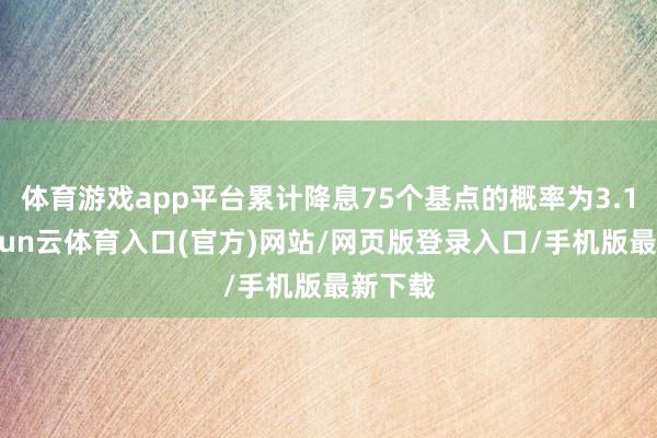 体育游戏app平台累计降息75个基点的概率为3.1%-开yun云体育入口(官方)网站/网页版登录入口/手机版最新下载