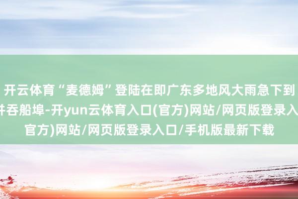 开云体育“麦德姆”登陆在即广东多地风大雨急下到模糊，沿海掀巨浪并吞船埠-开yun云体育入口(官方)网站/网页版登录入口/手机版最新下载